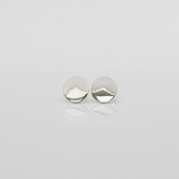 'Goatfell Earrings | Polished and Satinised' by artist Jen Cunningham